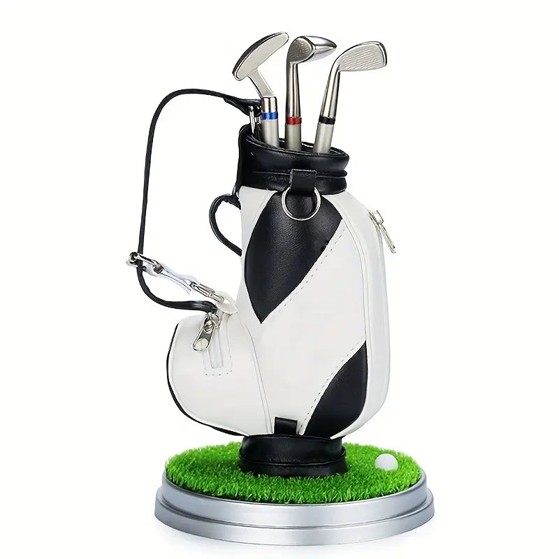 Golf Pen Holder + 3-Pen Set Creative Design Brightens Your Office Desk Perfect Holiday Gift for Office Workers and Gift-Givers