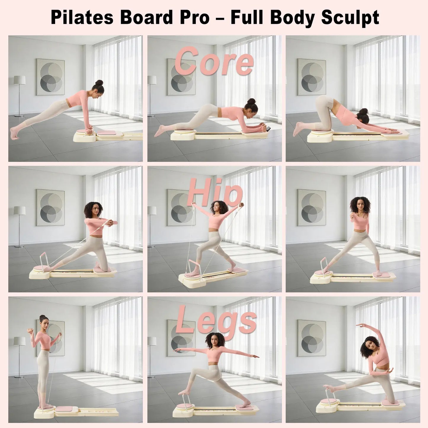 Transform Your Home Workout with the HOTWAVE 7-in-1 Portable Pilates Reformer - Compact, Durable, and Designed for Full-Body Sculpting