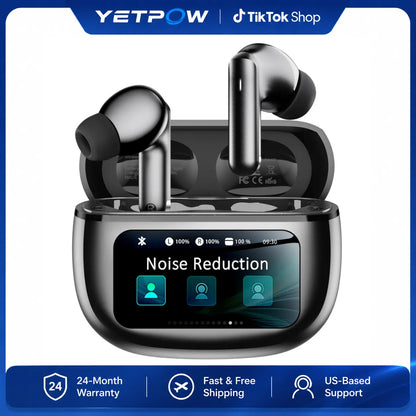 Bluetooth Earbuds, Wireless Earbuds with Smart Touchscreen Charging Case, Bluetooth 6.0, ANC & Transparency Mode, ENC Clear Calls, 40H Playback, IPX7 Waterproof Stereo Earphones for Iphone Android Sports Work, T27