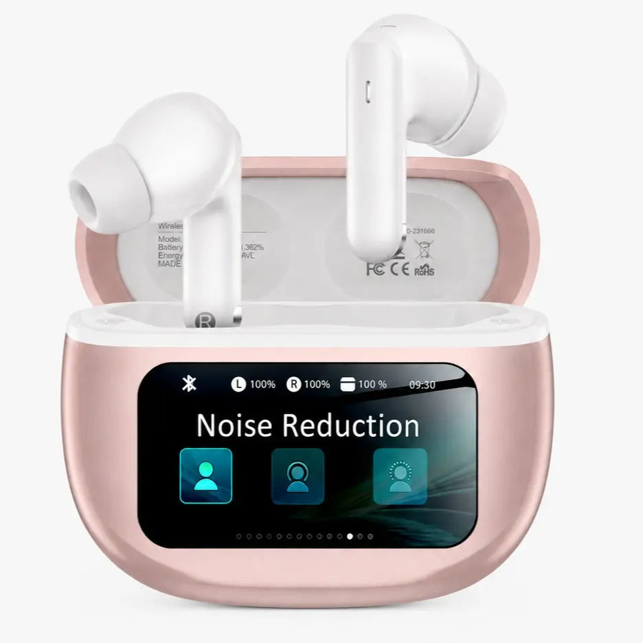 Bluetooth Earbuds, Wireless Earbuds with Smart Touchscreen Charging Case, Bluetooth 6.0, ANC & Transparency Mode, ENC Clear Calls, 40H Playback, IPX7 Waterproof Stereo Earphones for Iphone Android Sports Work, T27
