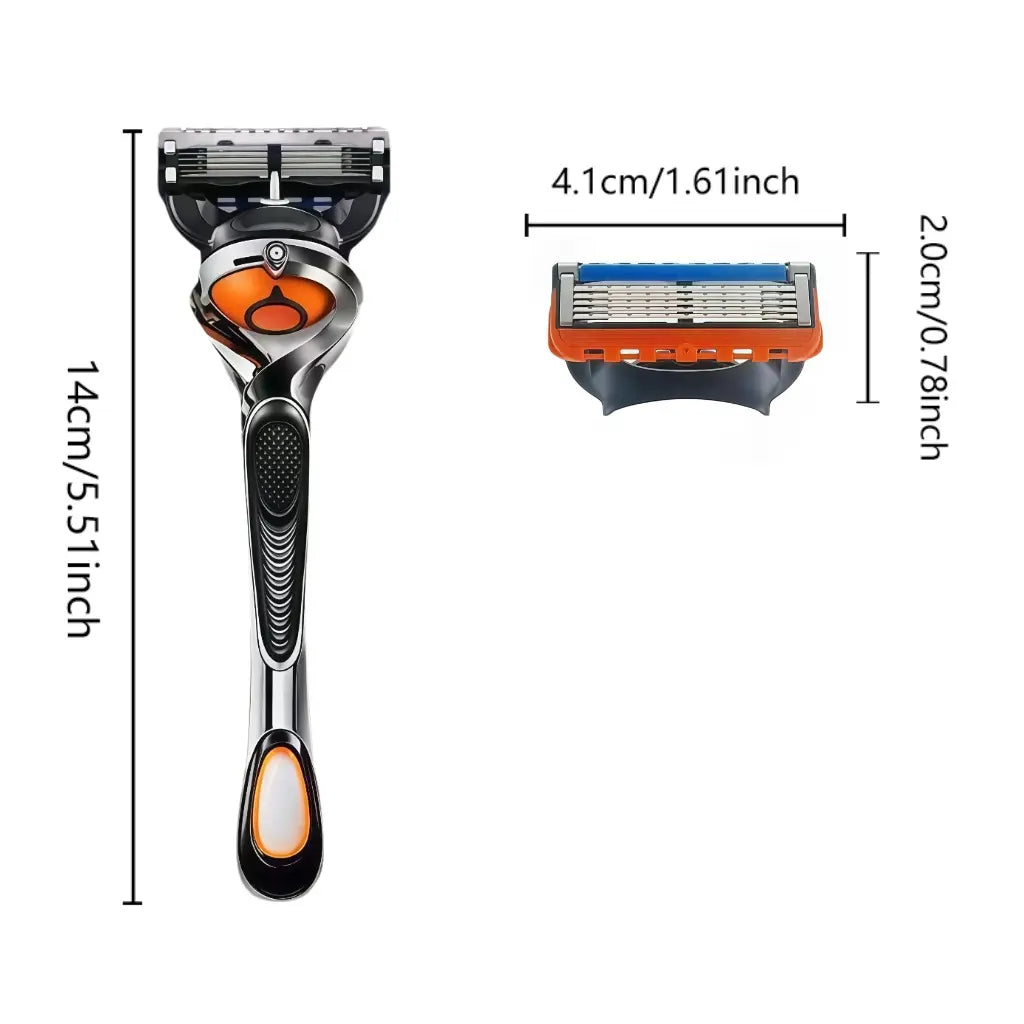 Ultimate Men's Razor Set - Precision Shaving with 5-Layer Blades, 1 Handle & 12/24 Refills for a Smooth, Comfortable Experience