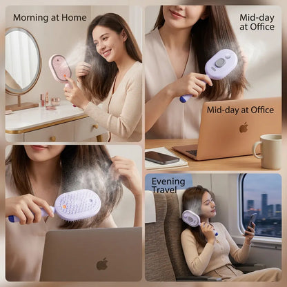 Transform Your Hair Care Routine with the Multi-Function Hair Mist Spray Comb – Portable Detangling Brush for Effortless Styling and Hydration