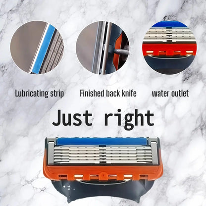 Ultimate Men's Razor Set - Precision Shaving with 5-Layer Blades, 1 Handle & 12/24 Refills for a Smooth, Comfortable Experience