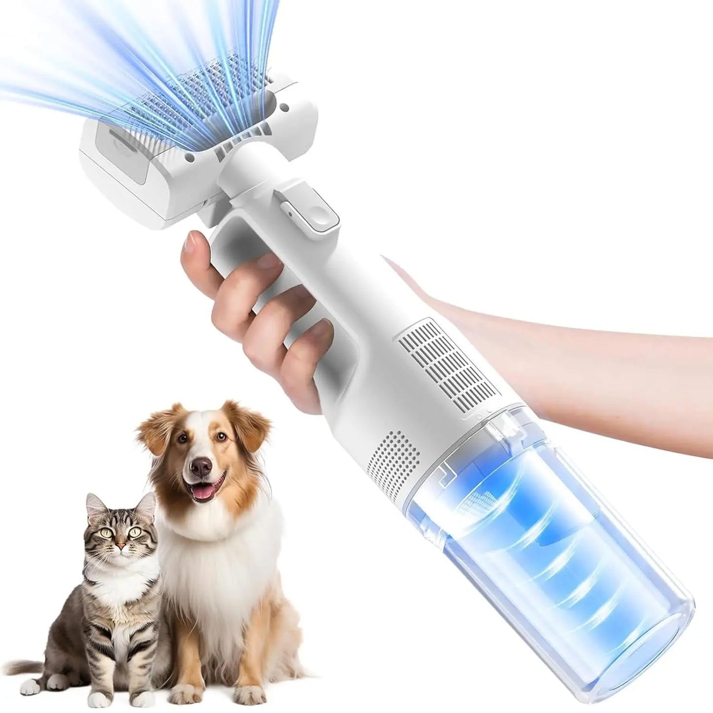 Revolutionary Cordless Pet Grooming Vacuum Set - Whisper-Quiet Hair Removal with 5 Versatile Grooming Tools for Happy, Calm Pets