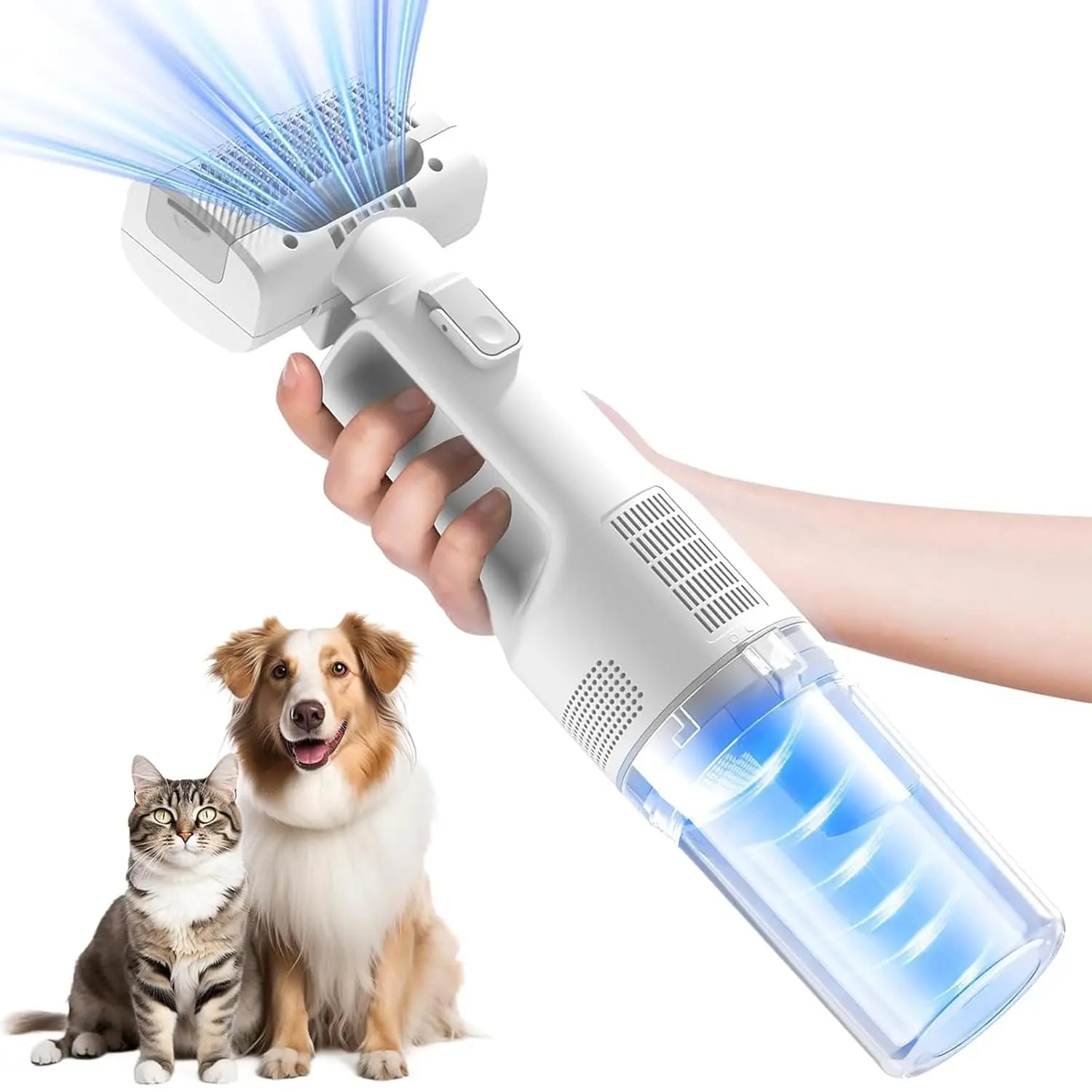 Revolutionary Cordless Pet Grooming Vacuum Set - Whisper-Quiet Hair Removal with 5 Versatile Grooming Tools for Happy, Calm Pets