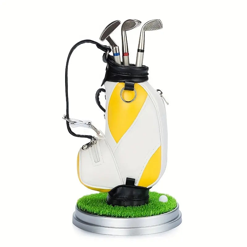 Golf Pen Holder + 3-Pen Set Creative Design Brightens Your Office Desk Perfect Holiday Gift for Office Workers and Gift-Givers