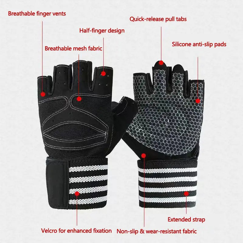 Elevate Your Workout with Padded Fingerless Weightlifting Gloves for Ultimate Grip and Hand Protection