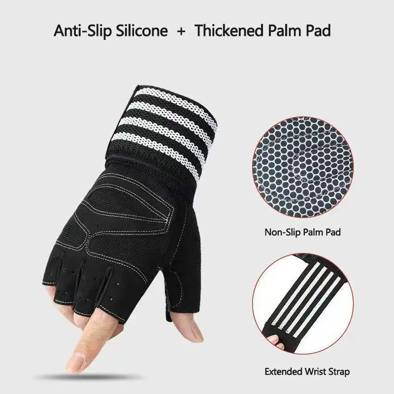 Elevate Your Workout with Padded Fingerless Weightlifting Gloves for Ultimate Grip and Hand Protection
