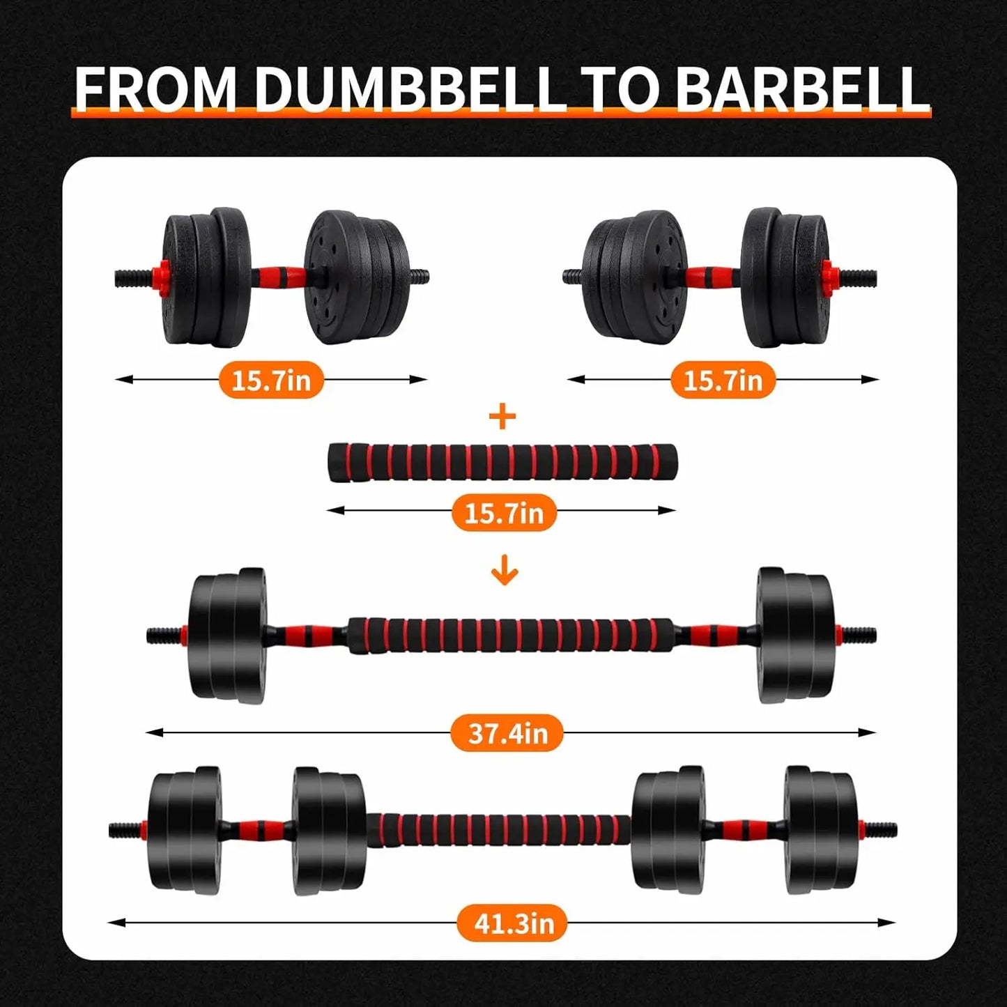 Summervibes 22/44Bls Adjustable Dumbbell Set for Home Gym Fitness Weight Plates, 3-In-1 Ergonomic Modes, Heavy Duty Cast for Strength Training Barbell Weight Set Exercise Equipment Gifts for Mother'S Day