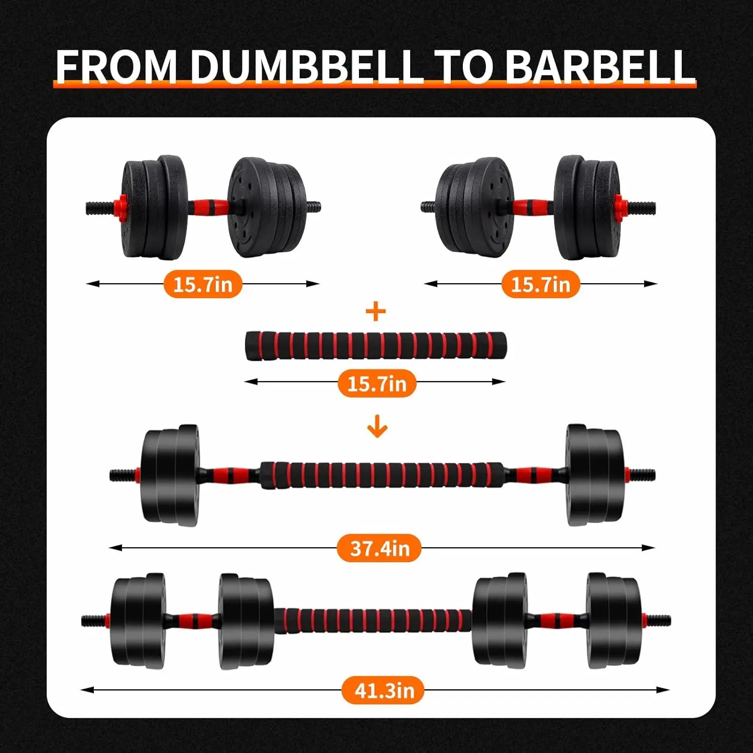 Summervibes 22/44Bls Adjustable Dumbbell Set for Home Gym Fitness Weight Plates, 3-In-1 Ergonomic Modes, Heavy Duty Cast for Strength Training Barbell Weight Set Exercise Equipment Gifts for Mother'S Day