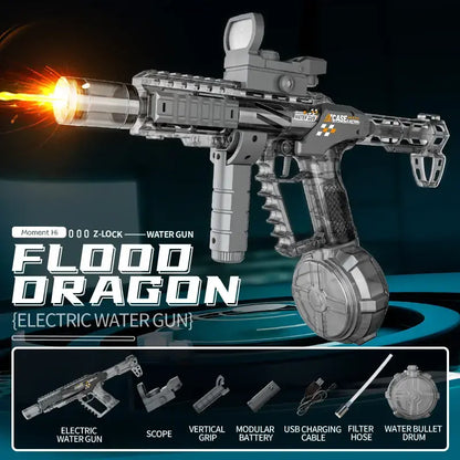 Adult and Children'S Electric Water Guns, Summervibes,Automatic High-Power Water Guns, Swimming Pool Toys,Summervibes,Beach Electric Water Guns, Realistic Muzzle Flames.