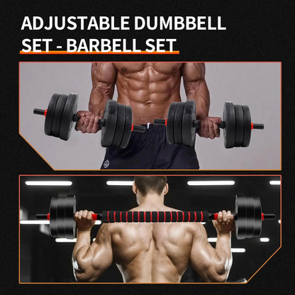 Summervibes 22/44Bls Adjustable Dumbbell Set for Home Gym Fitness Weight Plates, 3-In-1 Ergonomic Modes, Heavy Duty Cast for Strength Training Barbell Weight Set Exercise Equipment Gifts for Mother'S Day